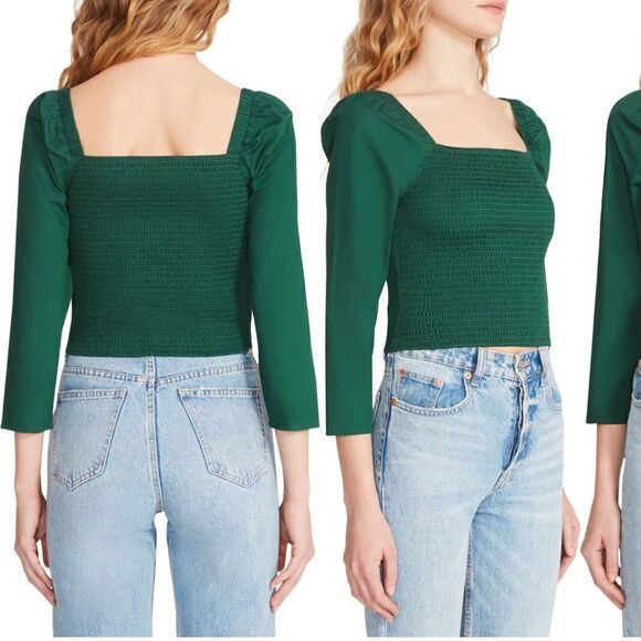 BB Dakota by Steve Madden Smocked Puff Sleeve Top - Picture 4 of 8